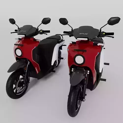 Scooter Bike Low-poly Hi-Poly