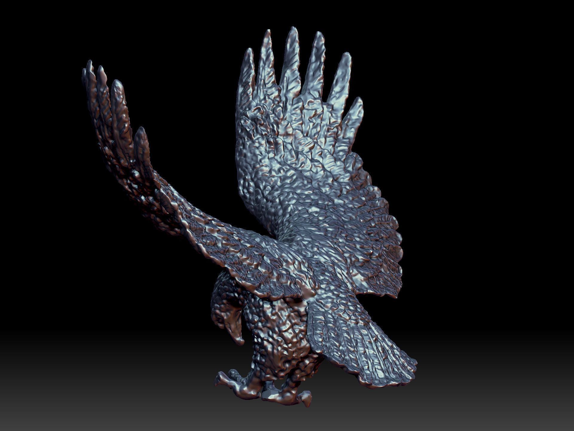 Eagle Sculpture 3D print model_4