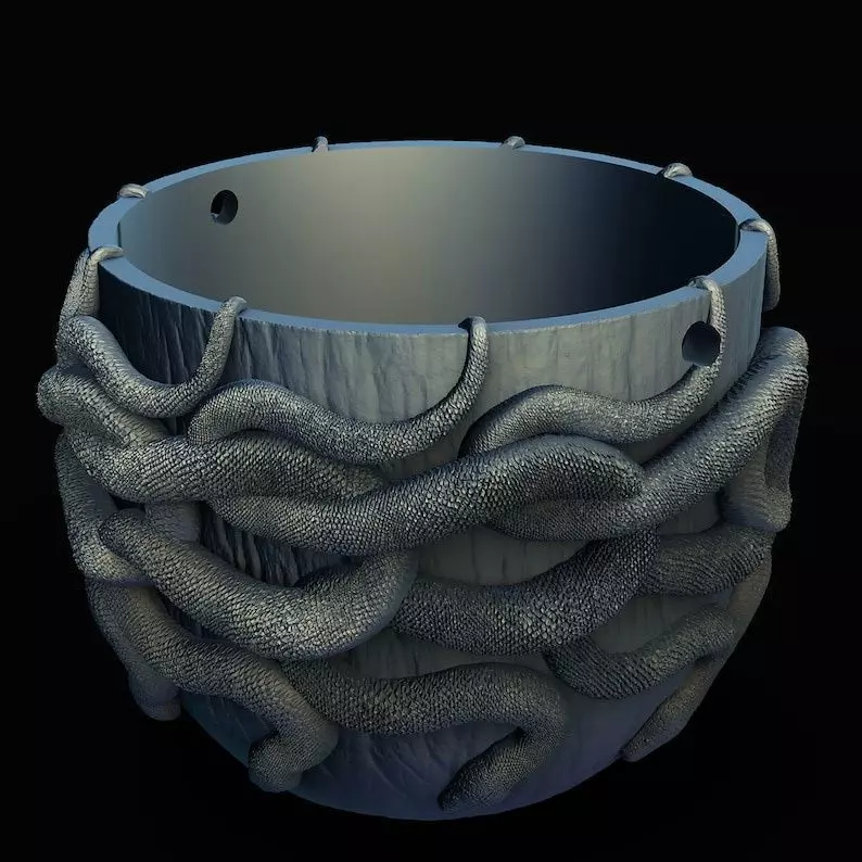 Snake Candy Bucket Spooky Horror Prop 3D Printer STL File 3D print model