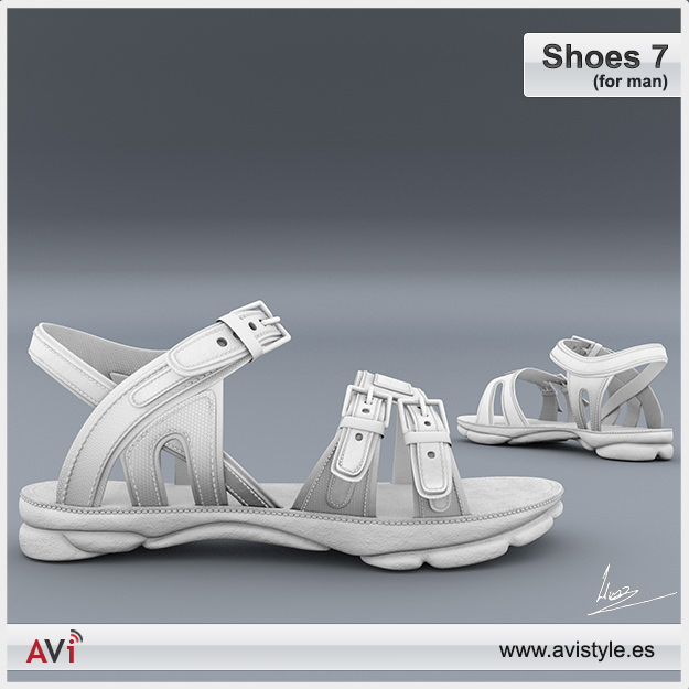 Shoe 7 for man Low-poly 3D model_4