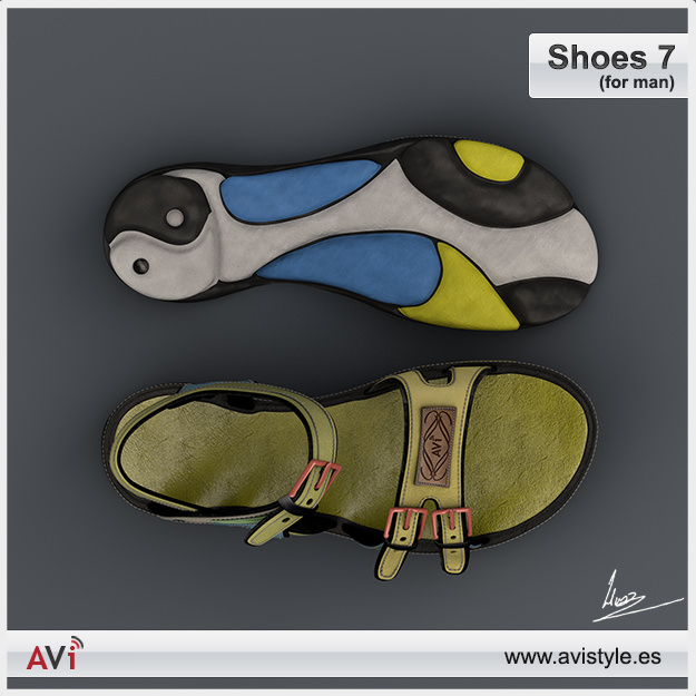 Shoe 7 for man Low-poly 3D model_2
