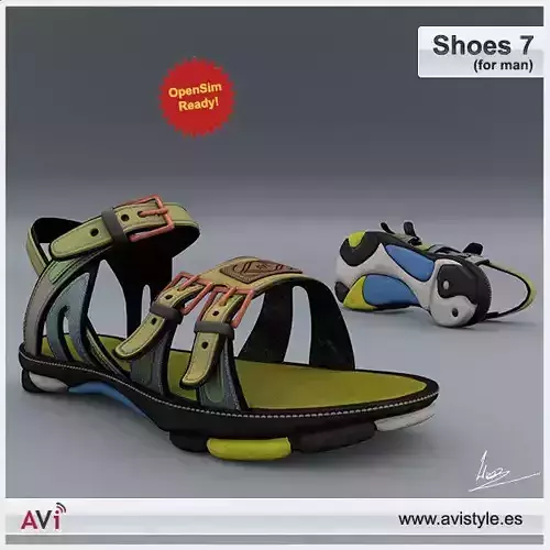 Shoe 7 for man Low-poly 3D model