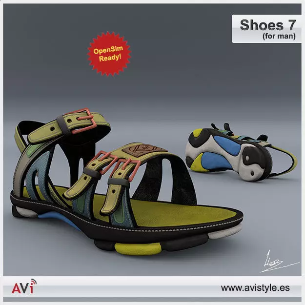 Shoe 7 for man Low-poly 3D model_0