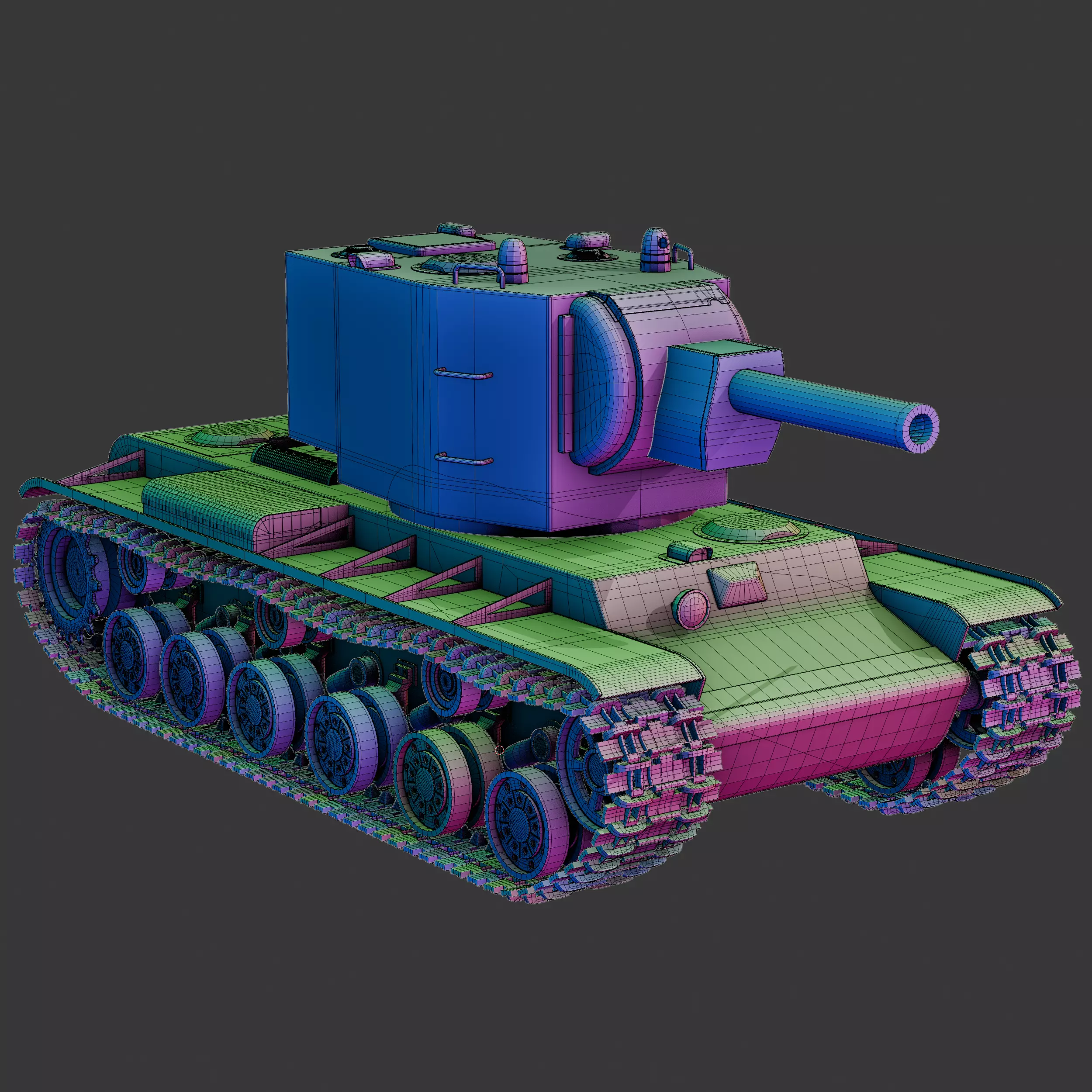 KB 2 Tank Low-poly 3D model