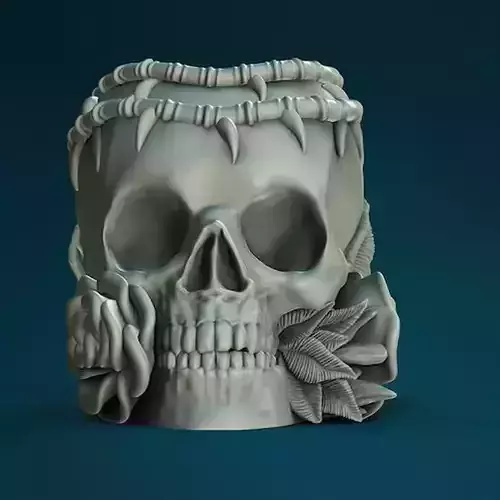Tango Skull Planter 3D Printable STL File