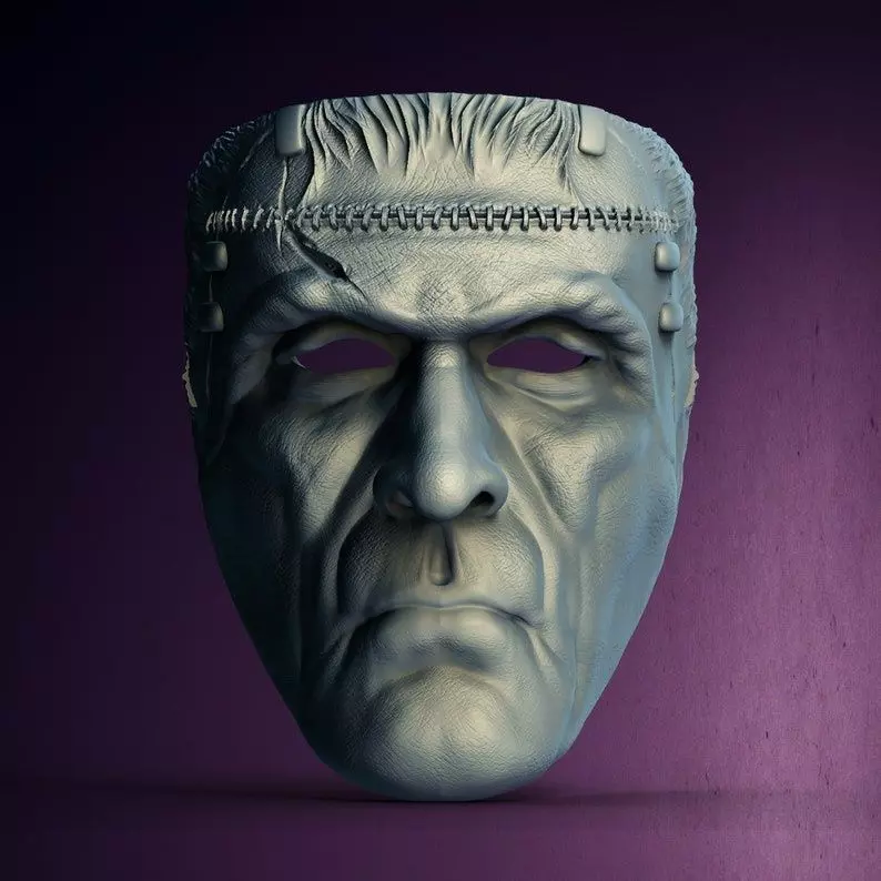 Horror Frankenstein Spooky Mask 3D Printable STL File 3D print model