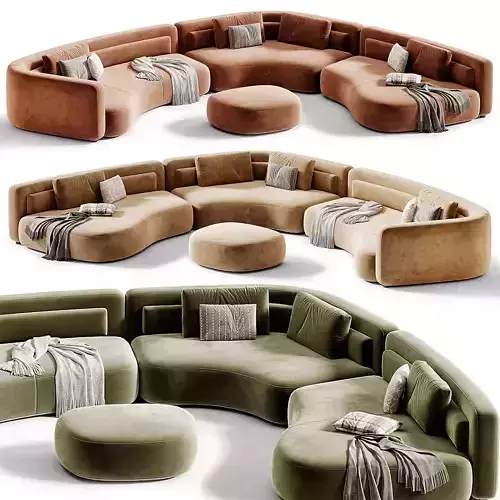 Bezier Modular Sofa by Minotti 3D model 4