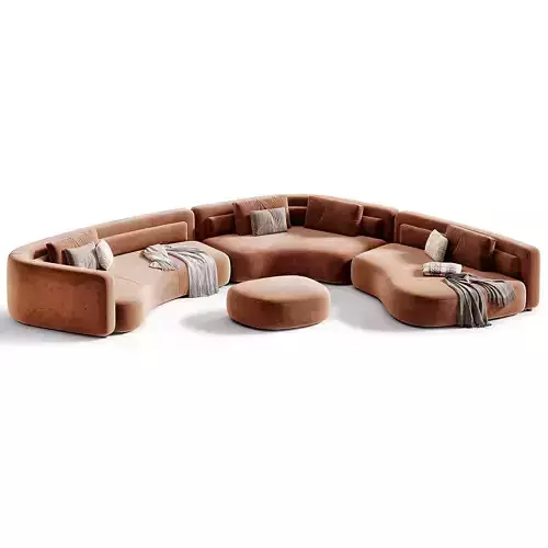 Bezier Modular Sofa by Minotti 3D model 2
