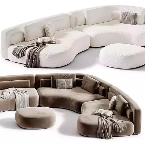 Bezier Modular Sofa by Minotti 3D model 5