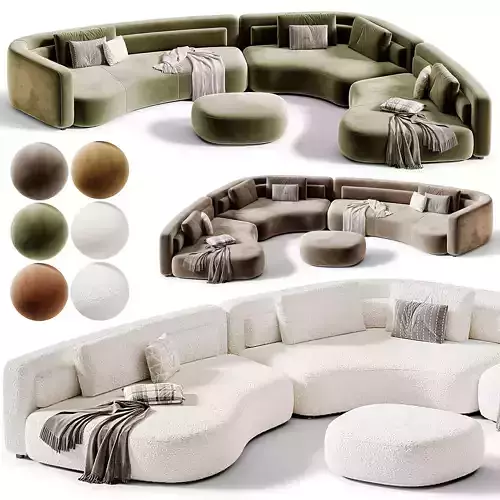 Bezier Modular Sofa by Minotti 3D model 3
