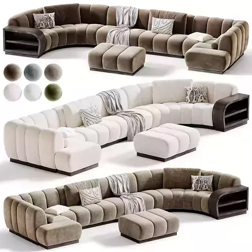 Biscuit Sectional Modular Sofa 3D model 2