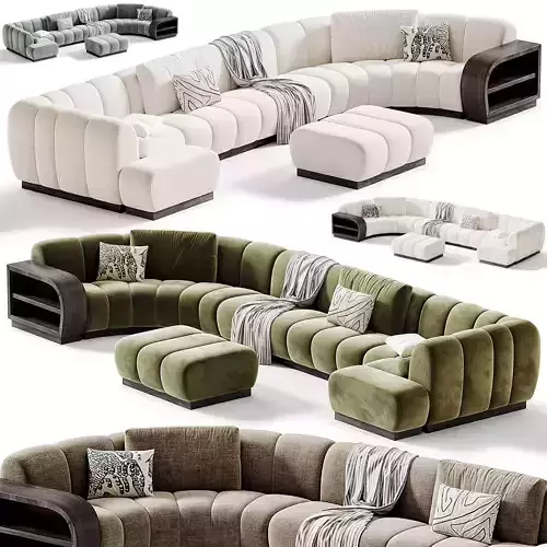 Biscuit Sectional Modular Sofa 3D model 7