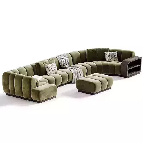 Biscuit Sectional Modular Sofa 3D model 3