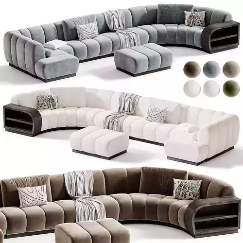 Biscuit Sectional Modular Sofa 3D model 4