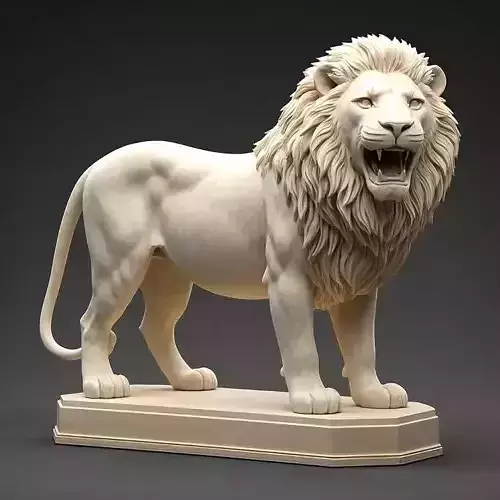 3038  Laughing African Lion with Majestic Mane  Full Color