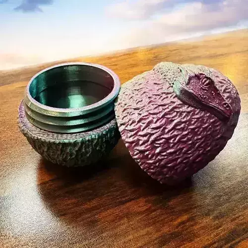 Large Threaded Vipers Coil Dragon Egg  3d printer stl files