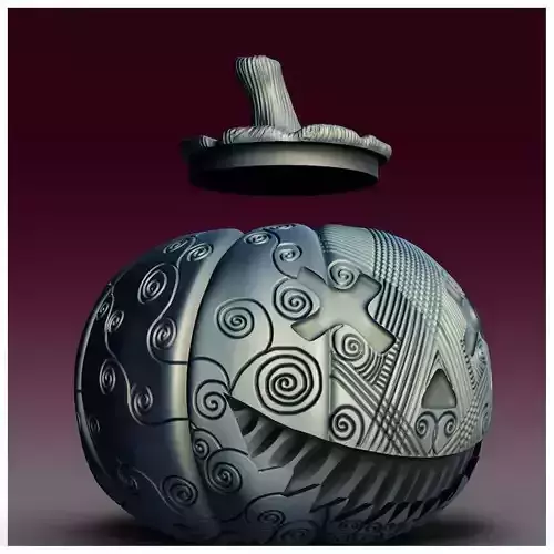  Spooky Pumpkin Jar Candy Bucket 3D Printable STL File