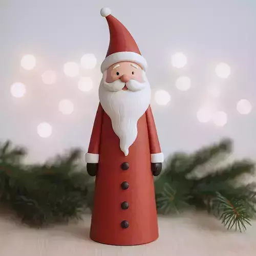 Tall Santa Claus Figurine   Minimalist Christmas Decoration