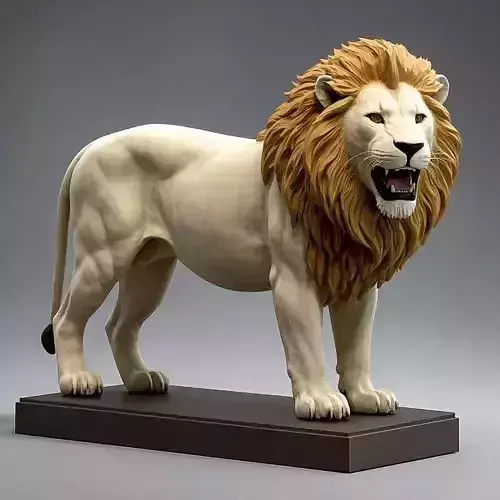 3039  Laughing African Lion with Majestic Mane  Full Color