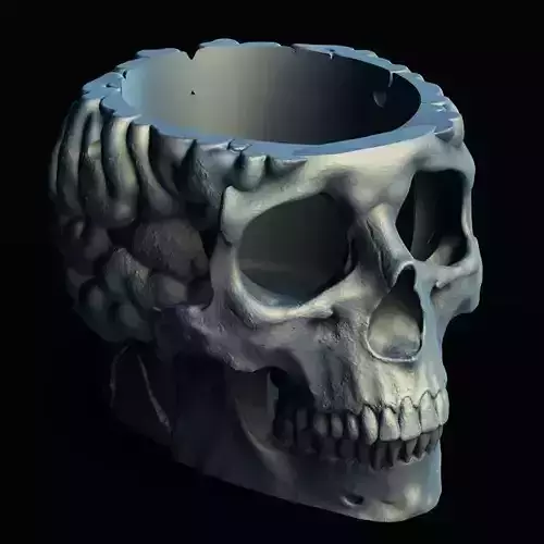 Halloween Skull Candy Bucket Planter 3D Printer STL File