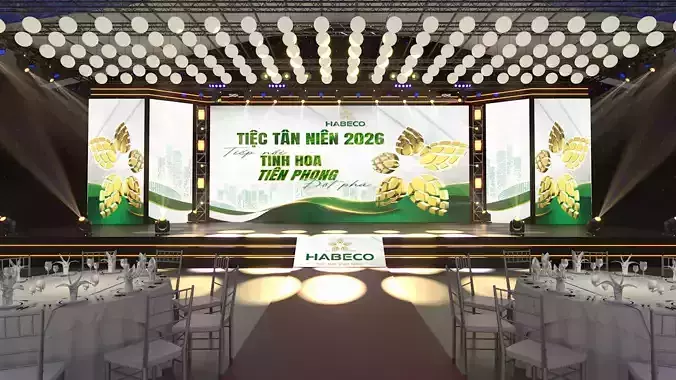 New Years party stage 3D model