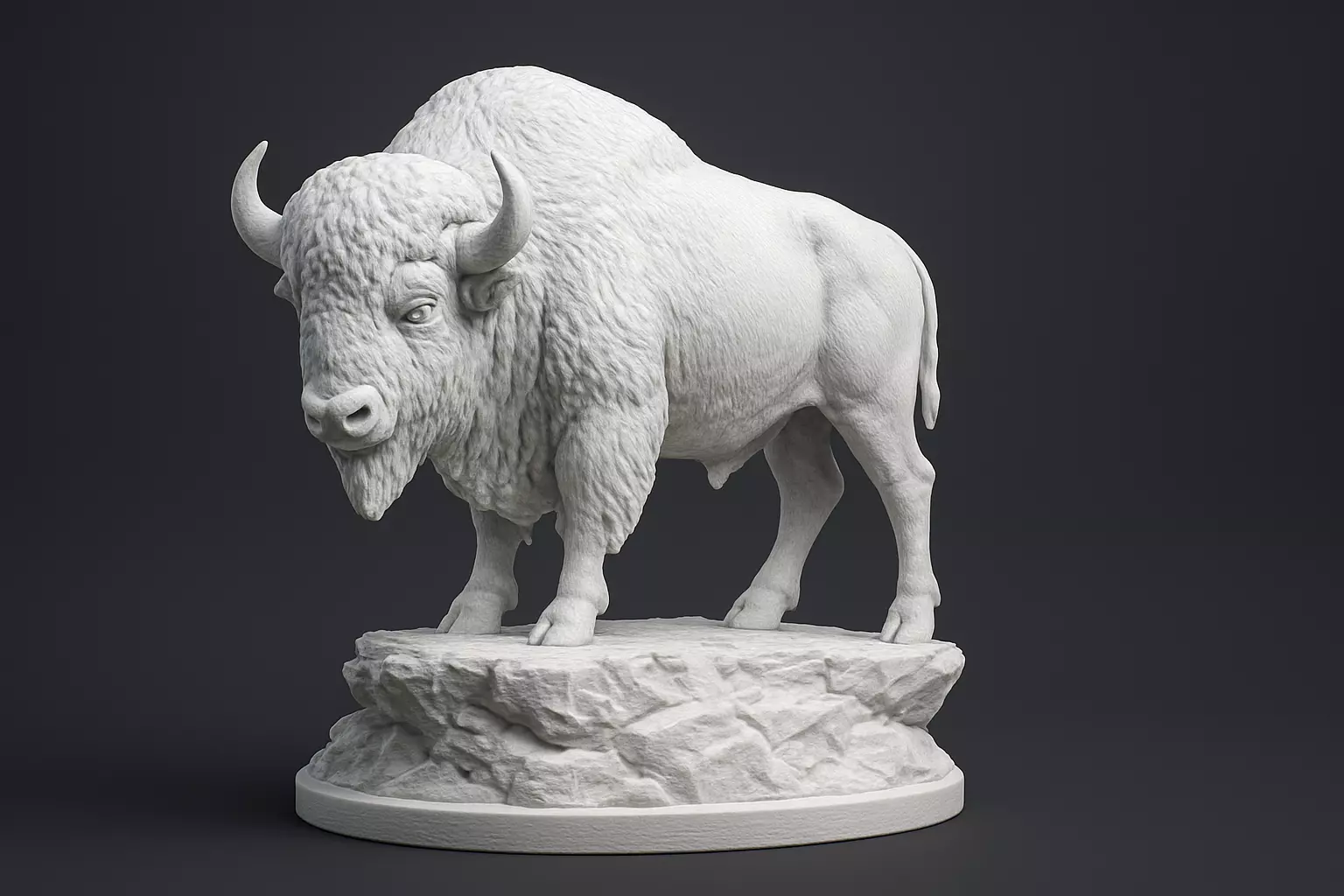 Bison on the cliff Sculpt 3D print model