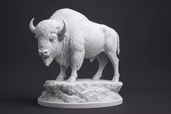 Bison on the cliff Sculpt