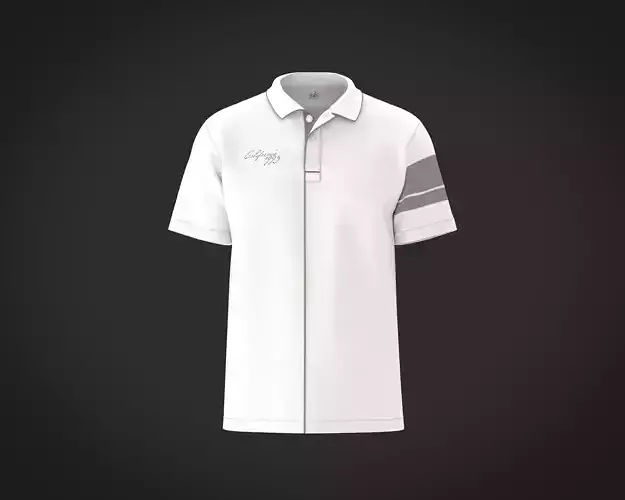 Mens Polo shirt with piping and color block