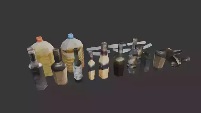 PSX - PS1 - Bottle Pack - Low Poly