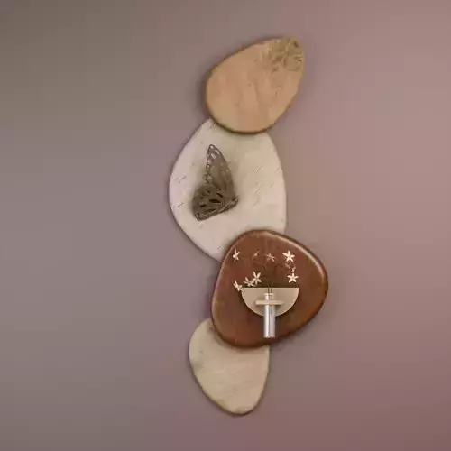 Organic Stone and Wood Wall Decor