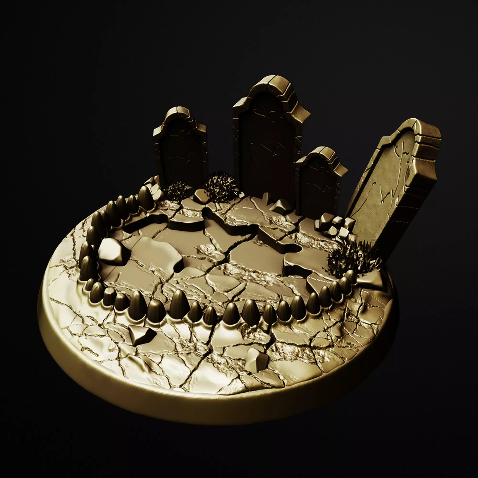 Circle Of The Fangbound Dead Terrain Miniature Base 3D print model