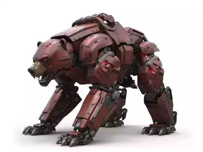 Sci-Fi Heavy Robot Bear 3D Model