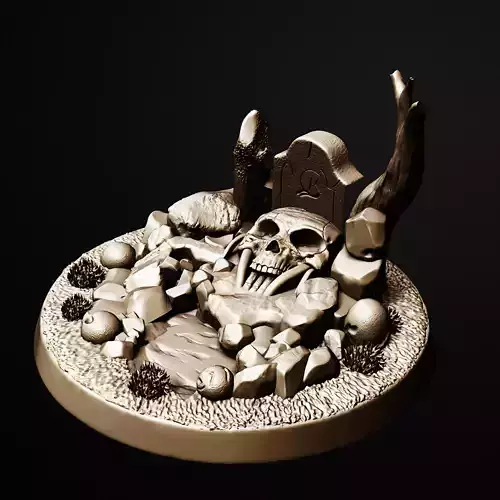 Grave Runebound Terrain Miniature Base 3D Printable STL File