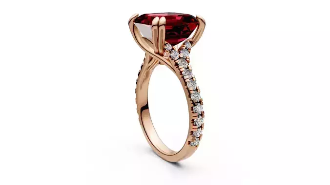 Luxury engagement ring 3D print model