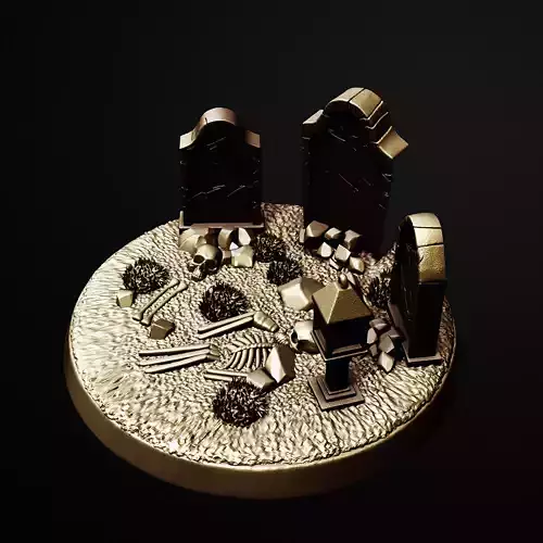 Grave Silent Oath Terrain Miniature Base 3D Printable STL File
