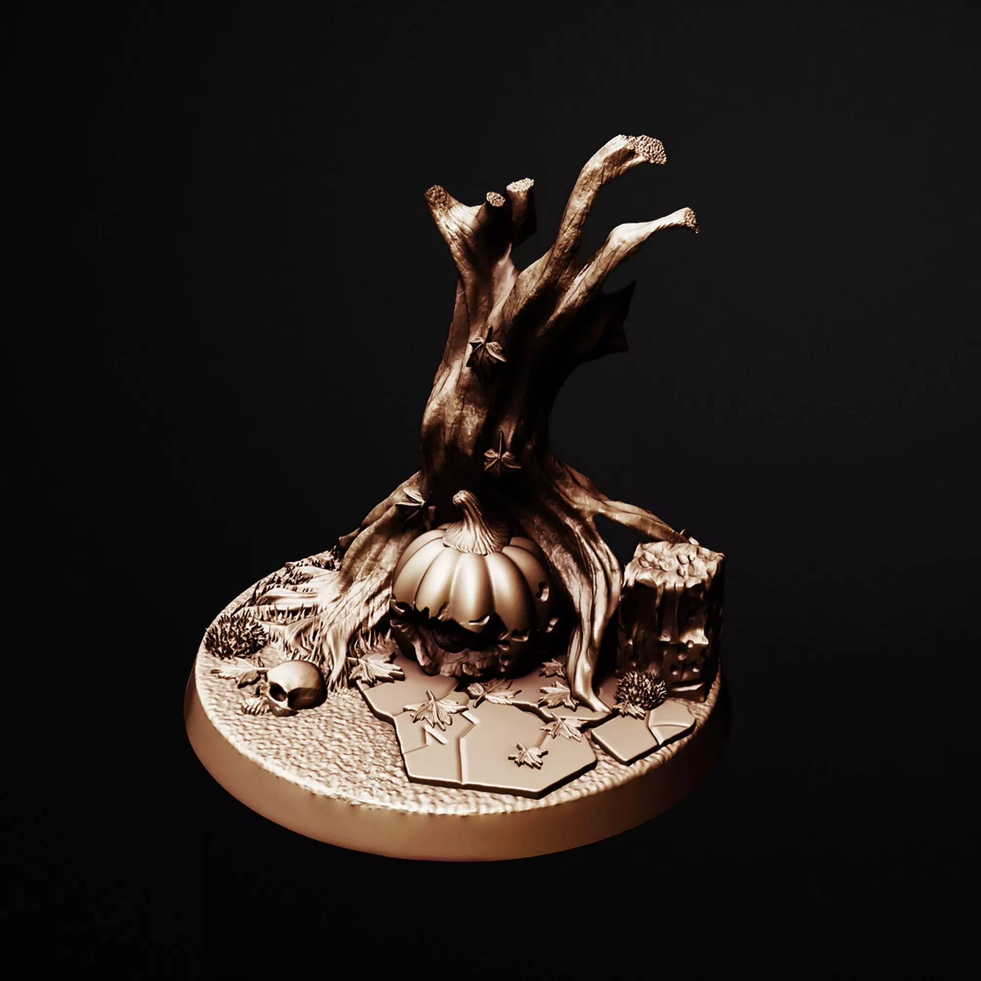Root Hollow Curse Terrain Miniature Base 3D Printable STL File 3D print model