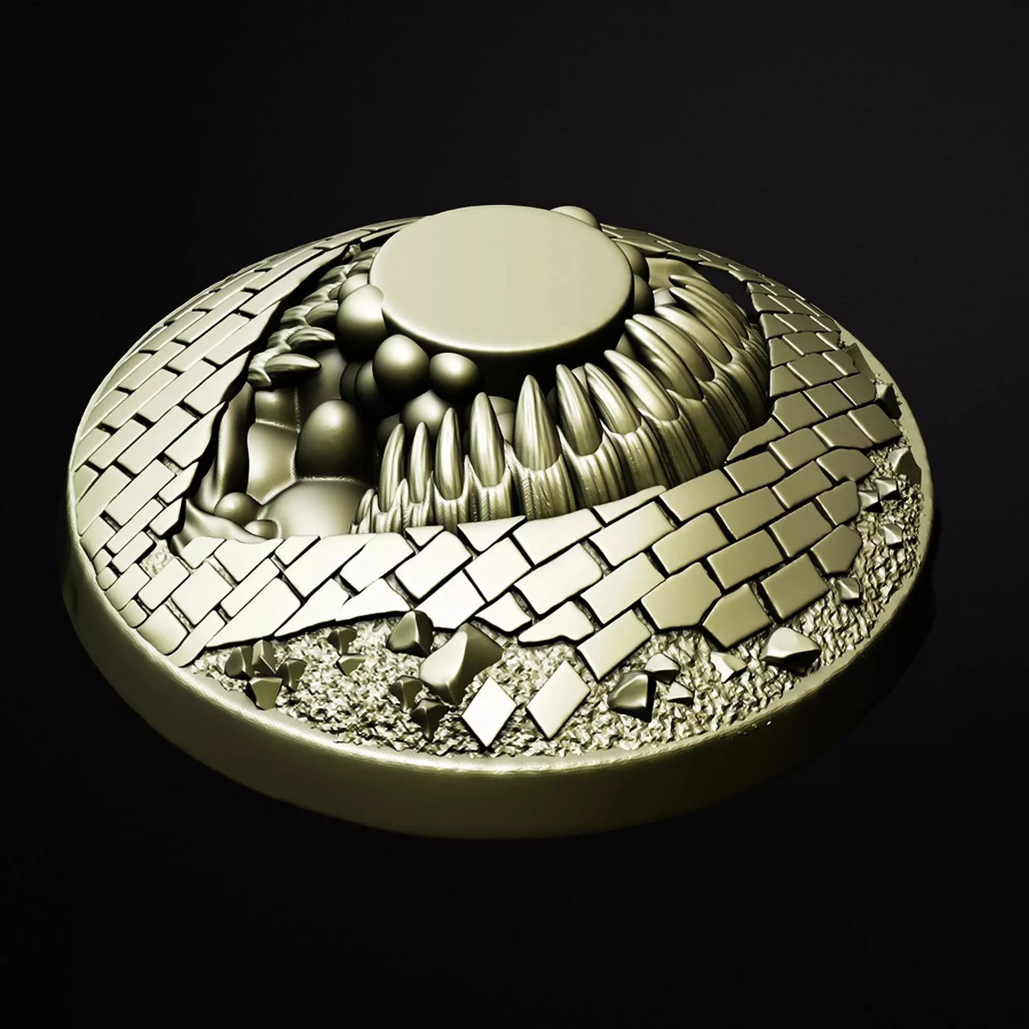 Hollow Bloom Crest Terrain Miniature Base 3D Printable STL File 3D print model