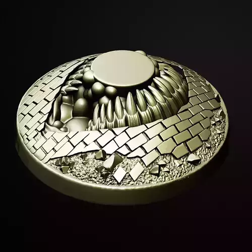  Hollow Bloom Crest Terrain Miniature Base 3D Printable STL File