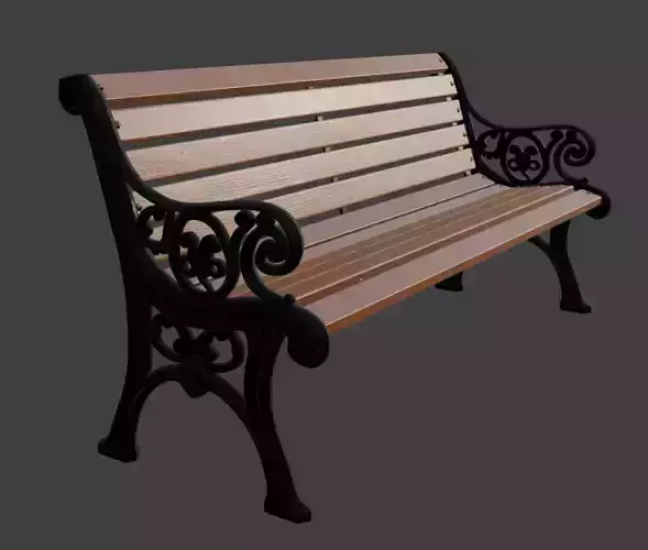 Classic Park Bench 3D Model