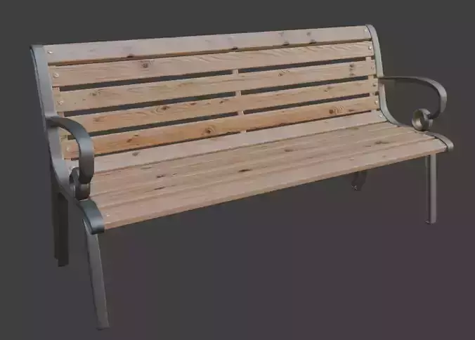 Classic Park Bench 3D Model