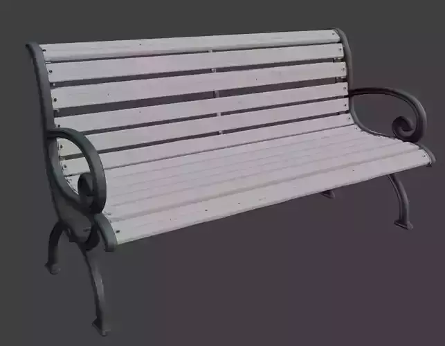 Classic Park Bench 3D Model