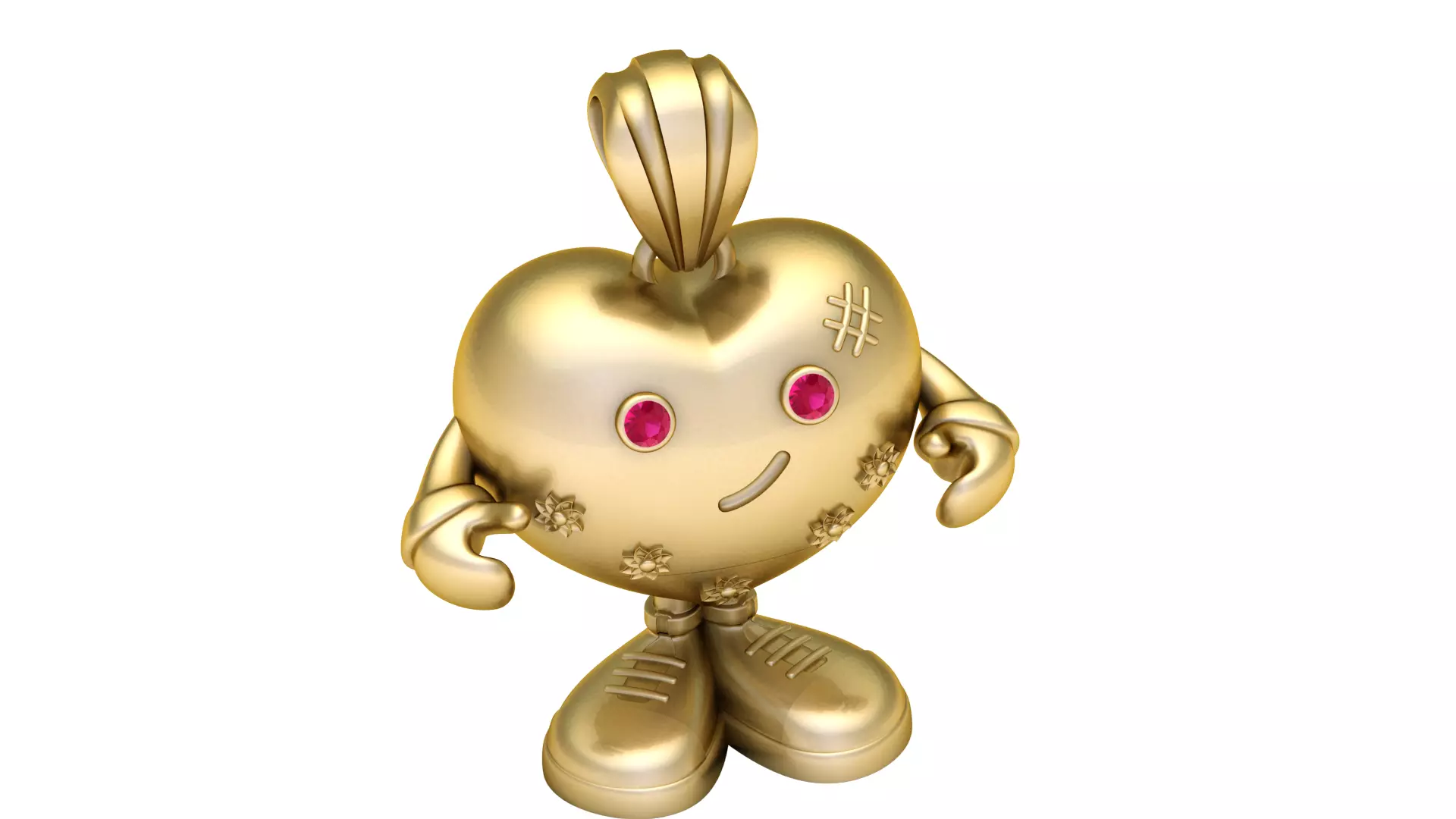 Golden Heart Buddy Pendant 3D print model