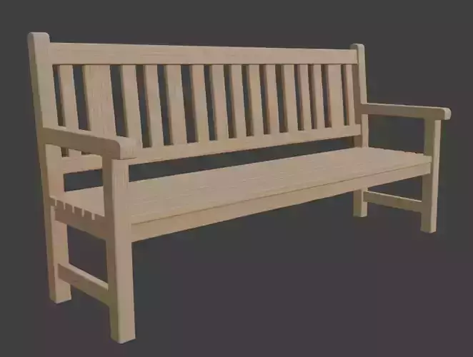 Classic Park Bench 3D Model