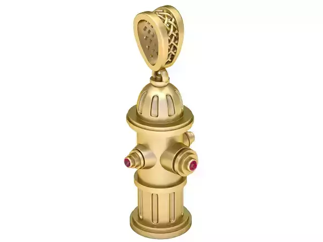 Ruby Fire Hydrant Pendant 3D Printable Jewelry Model