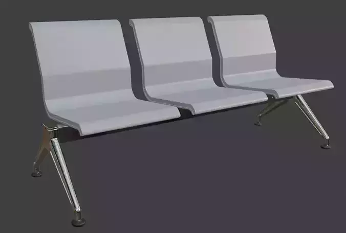 Modern Waiting Room Bench 3D Model
