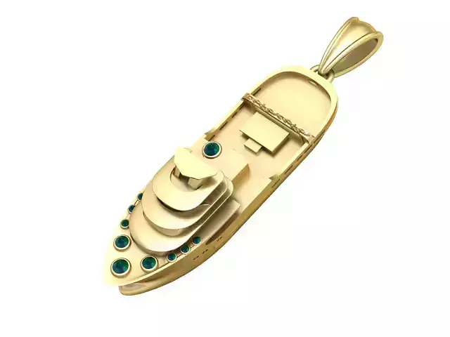 Emerald Luxury Yacht Pendant 3D Printable Jewelry Model