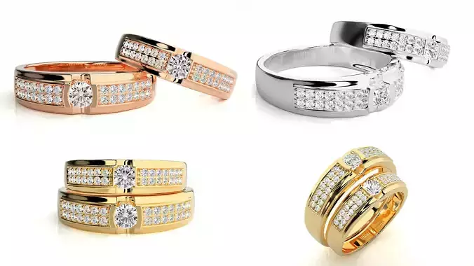 Elegant Triple-Row Diamond Channel Ring Design 