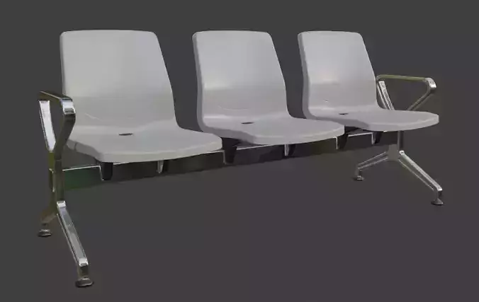 Modern Waiting Room Bench 3D Model