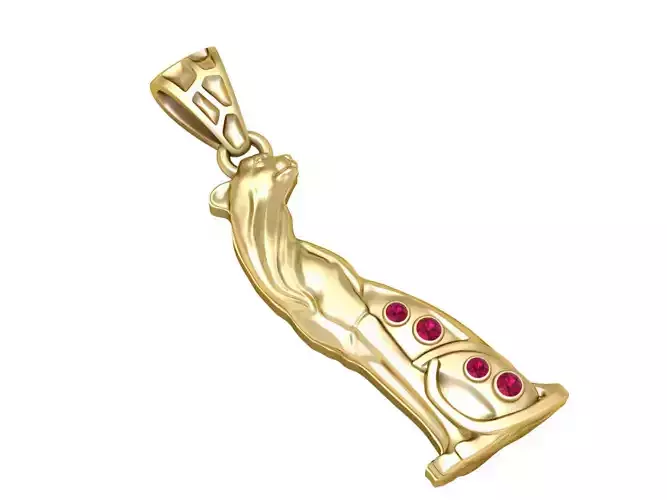 Elegant Leopard Pendant 3D Printable Jewelry Model