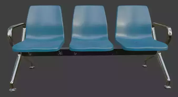 Modern Waiting Room Bench 3D Model
